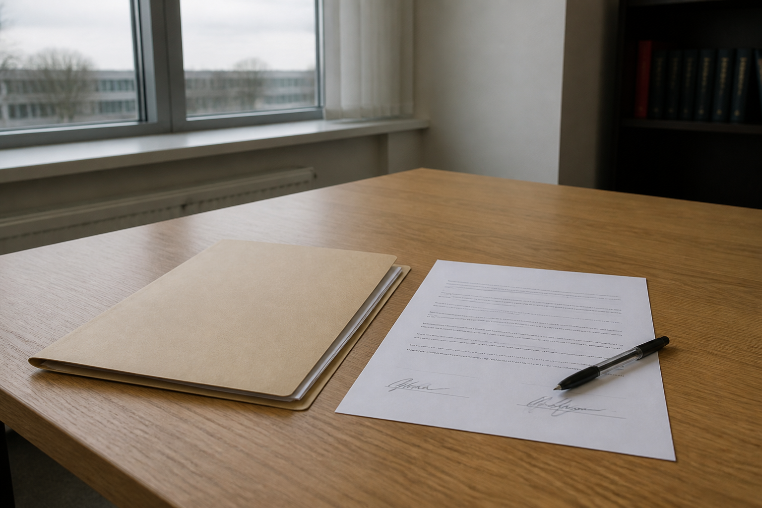 Getekend contract op een bureau